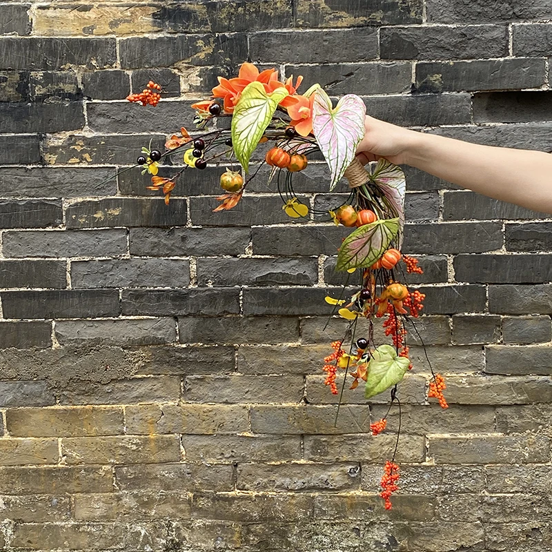 

Ручной букет в форме полумесяца, свадебный букет с фруктами тыквы, новый китайский свадебный букет, подходящий для спален и гостиных