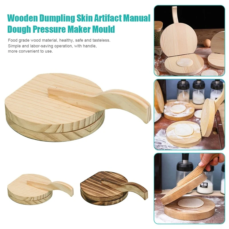 Dumplings Maker Dough Pressing Tool Dumpling Skin Artifact Machine DIY Kitchen Manual Wood Press Mold Kitchen Gadgets