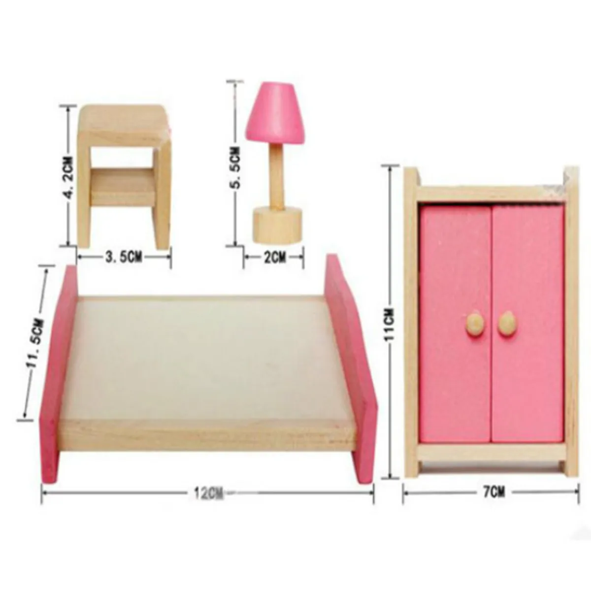 

Handmade Wooden Mini Bathroom Furniture Set For House Kids Gift Sturdy Traditional Design Miniature Tub Accessories Role