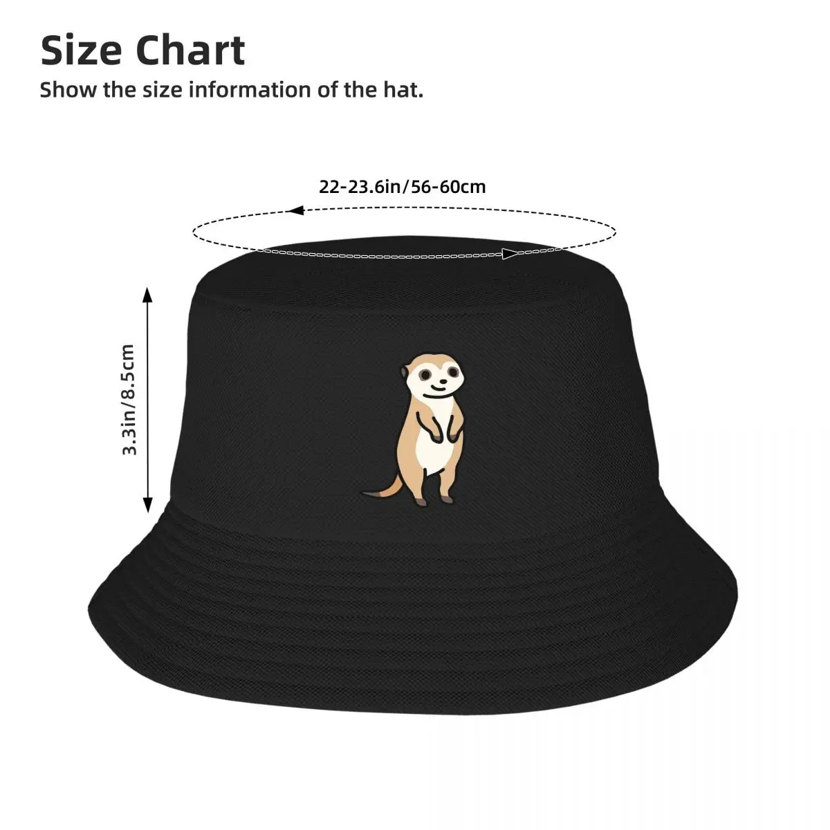 Meerkat Bucket Hats Panama Hat Children Bob Hats Cool Fisherman Hats Summer Beach Fishing Unisex Caps