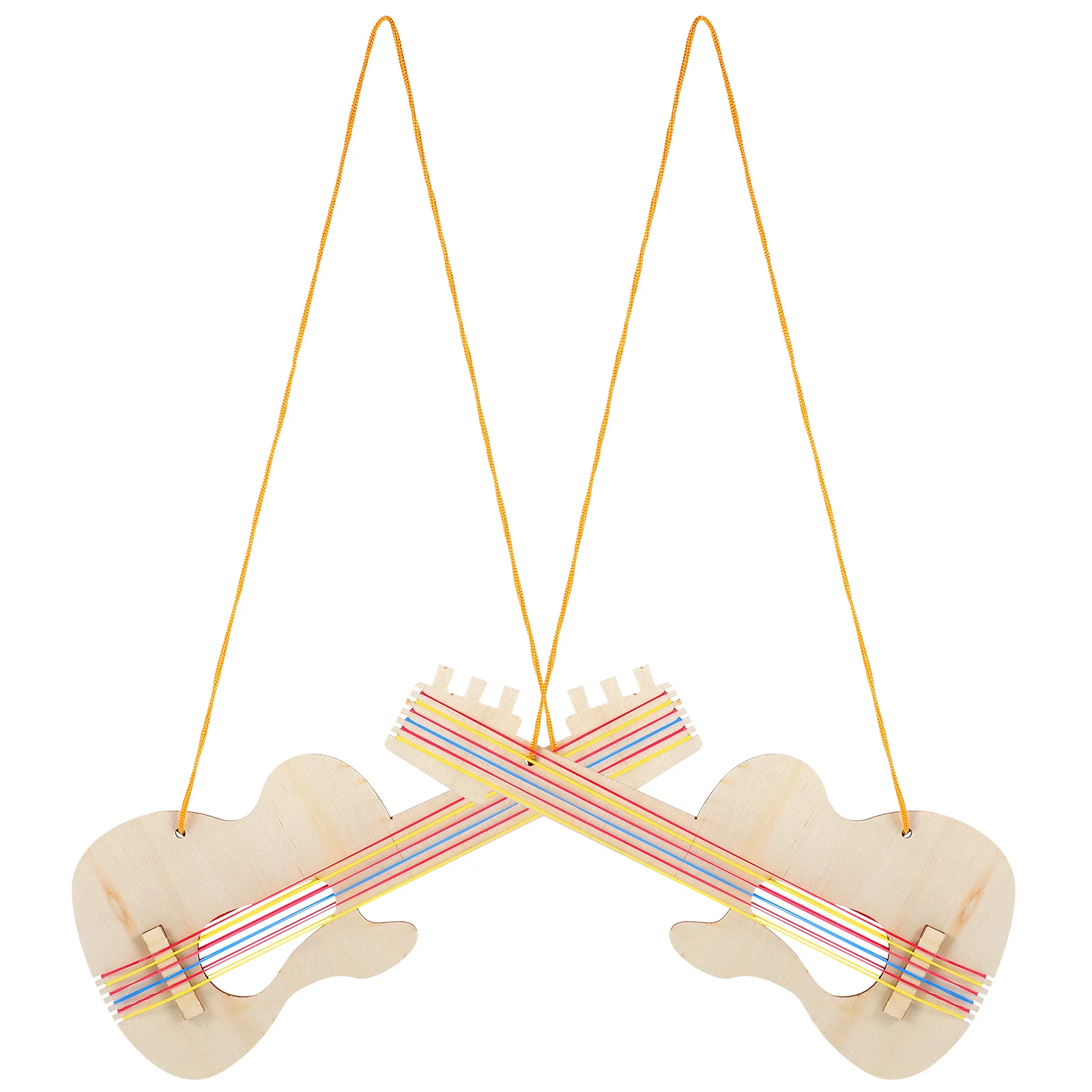 

2 Pcs Handicraft Toys for Children Kids Musical Instruments Diy Graffiti Guitar Decor