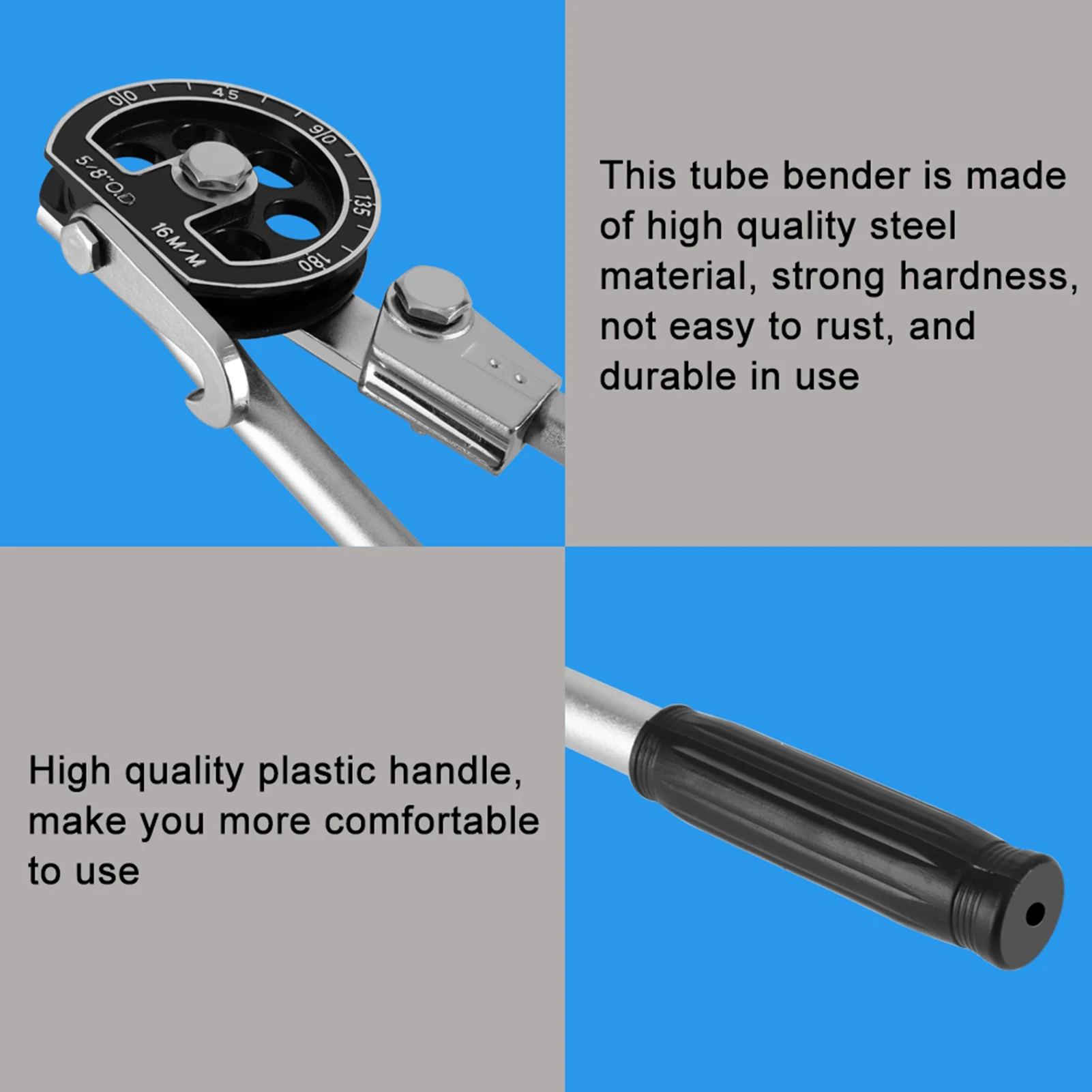 

180° Tube Bender 5/8'' OD (16mm) 180° Tube Bender Bending Tool For Brass Aluminum Pipe