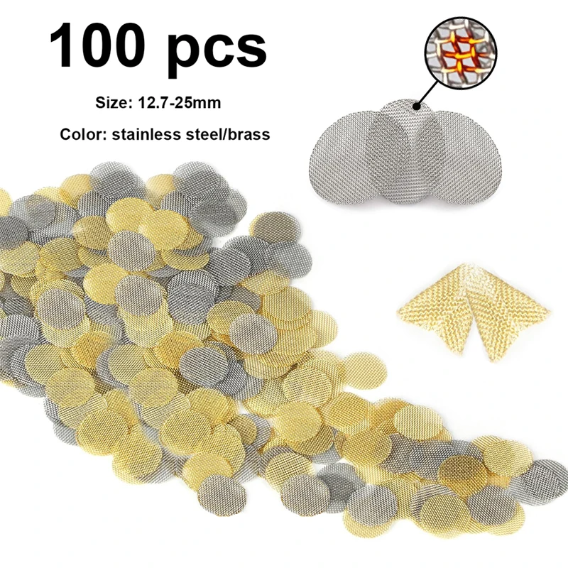 100pcs Stainless Steel Pipe Network Water Pipe Filter Brass Mesh Copper Tube Filter Metal Filter Screen Gauze Accessories