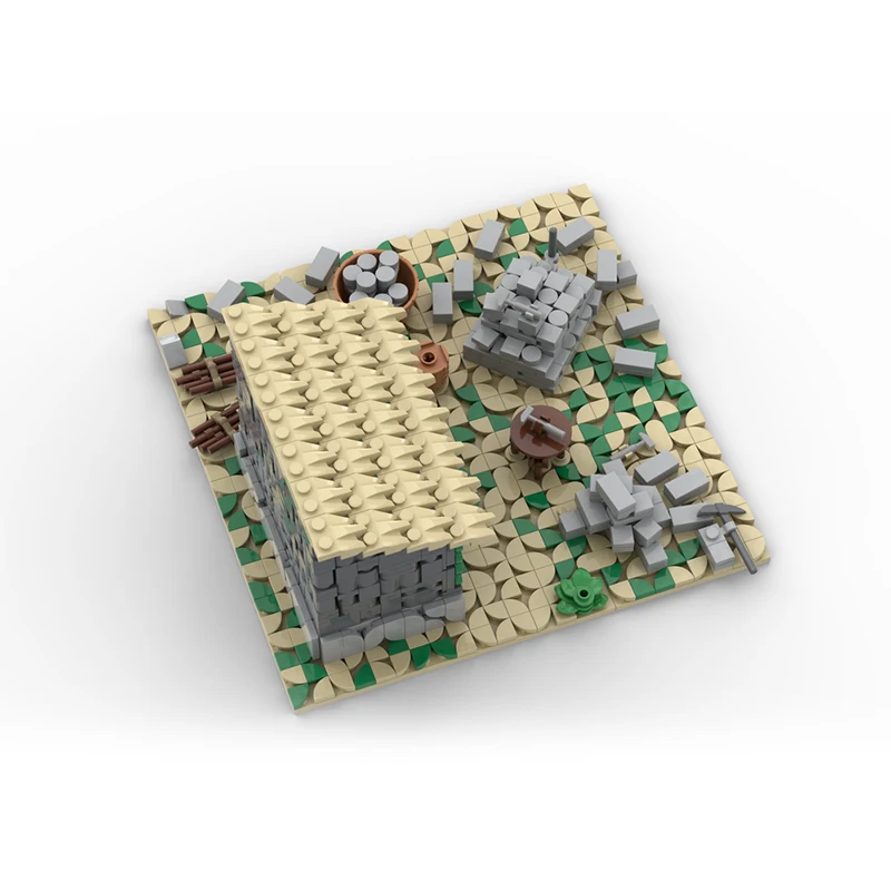 MOC- 214958   القرون الوسطى العمارة التعدين مخيم بنة نموذج الطوب مجموعة الهدايا الإبداعية الجسيمات الصغيرة الكبار لتقوم بها بنفسك لعبة 1139 قطعة