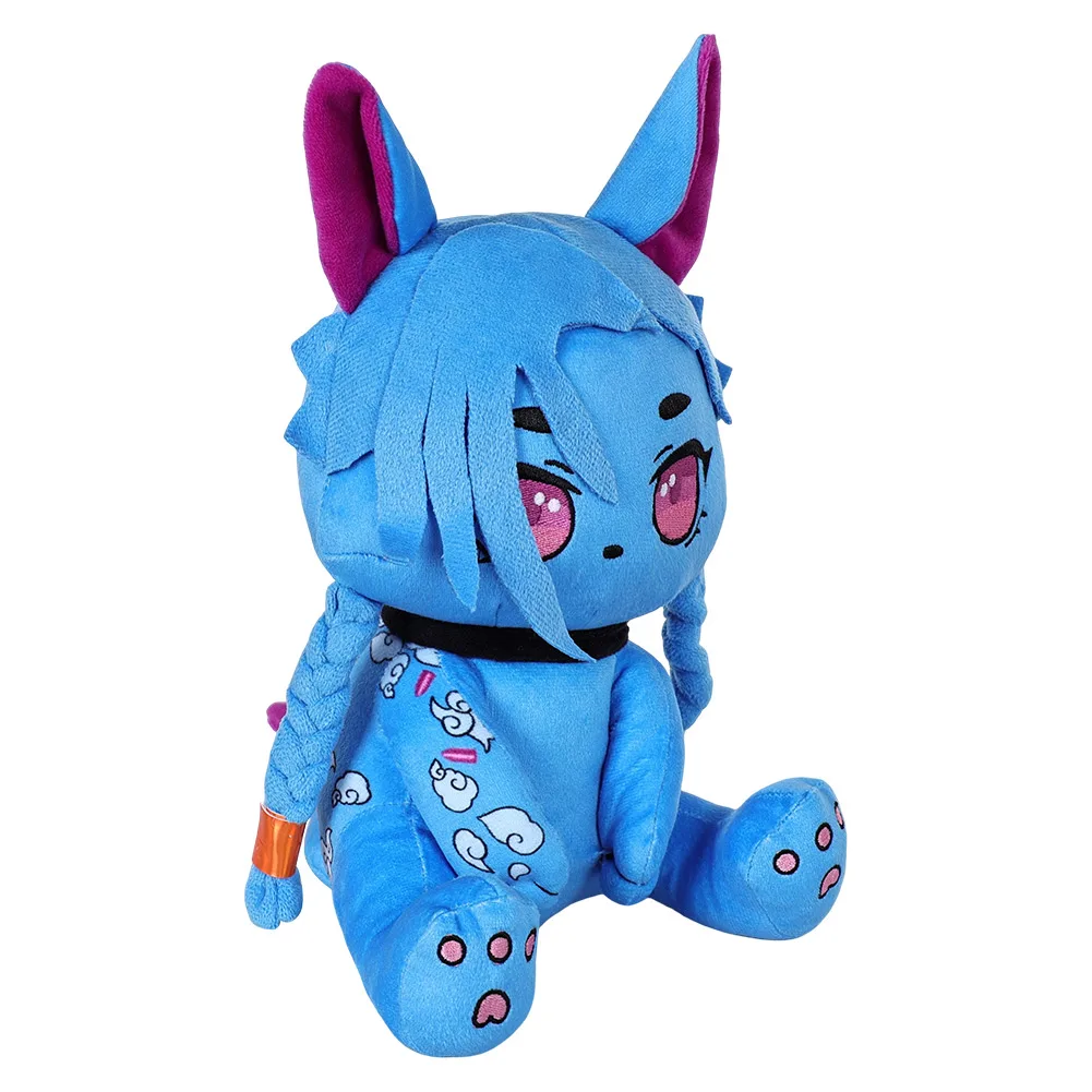 変装-jinx猫ぬいぐるみ28cm,かわいいぬいぐるみ,ゲームLOLコスプレ,マスコットフィギュア,ロールプレイ小道具,ファンシー,ドレスアップ,パーティーの装飾,ギフト