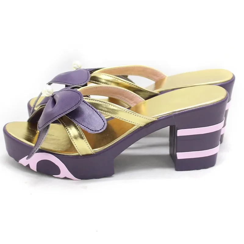 Genshin-zapatos de Cosplay de Sangonomiya Kokomi para mujer y niña, pajarita, disfraz de fiesta de cuero PU, zapatos Sangonomiya para Halloween, verano