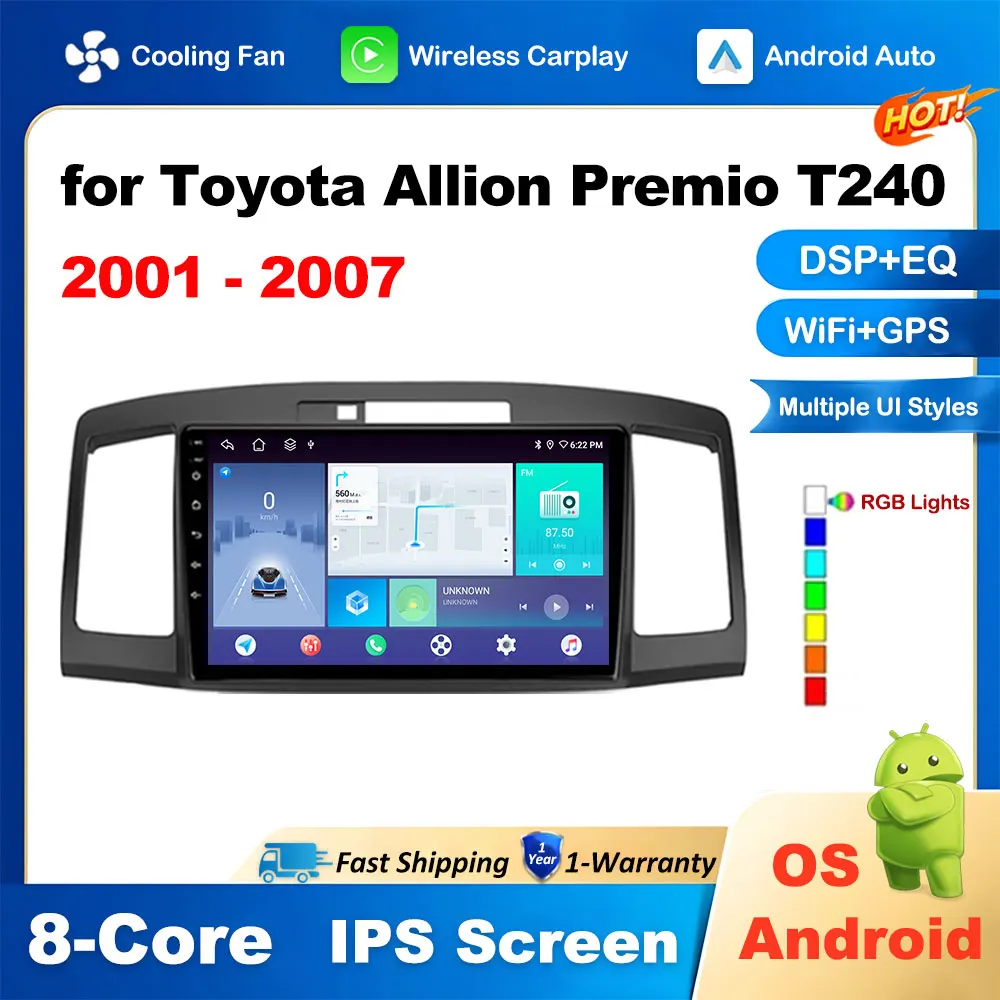 

Автомобильный GPS-навигатор на платформе Android для Toyota думатор Premio T240 2001 2002 2003 2004 - 2007 аксессуары 4G 2.5D + QLED экран головное устройство
