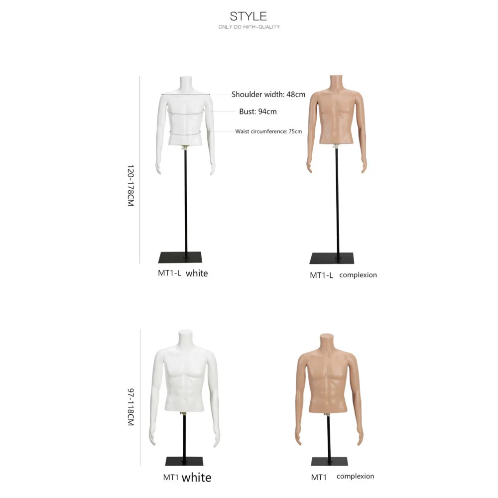 Clothing Store Model Props Male Body Half Body Plastic Simulation Skin Color Necktie Coat Window Display Dummy Model Mannequin