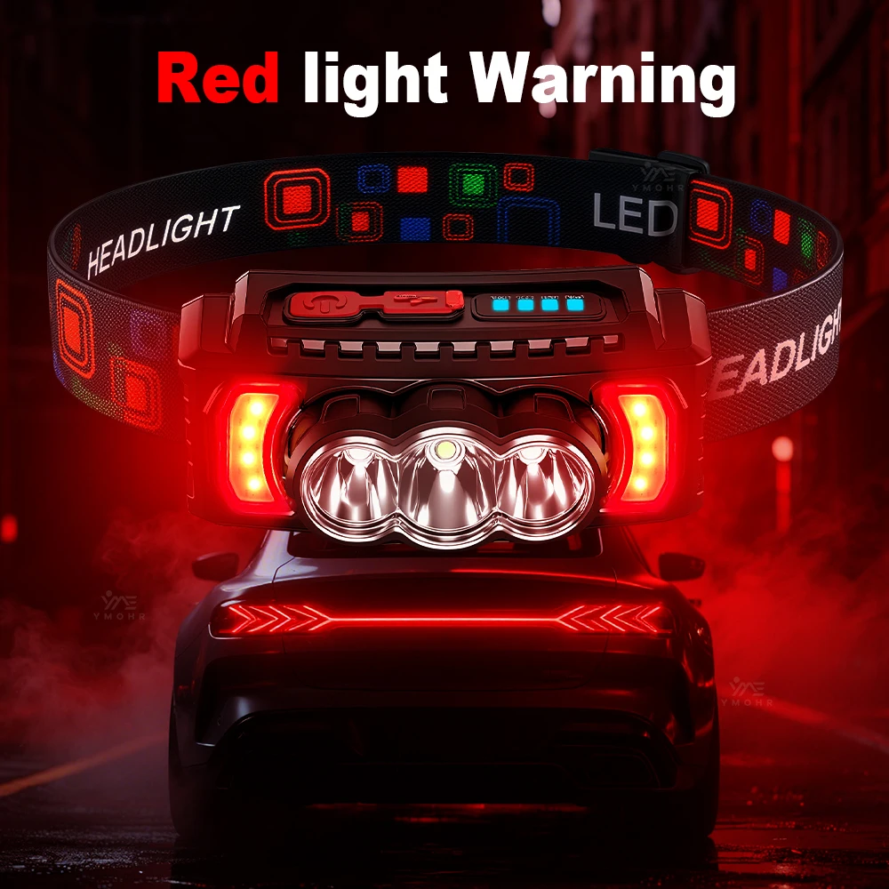 Outdoor LED Headlamp USB Rechargeable Head Torch Built-in Battery 18650 for Hiking Climbing Running Powerful Head Flashlight image 5