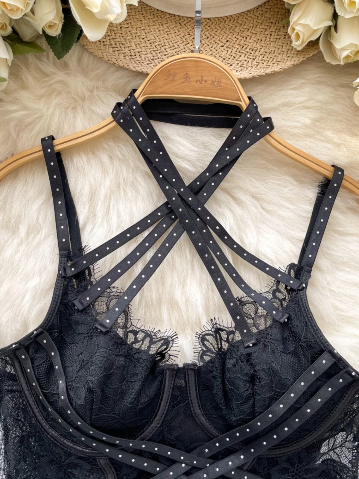 Sexy Lace Me Diamond Cross Strap ter Weste Damen Ins Spicy Slim Fit Base Irt Commute Sle Regelmäßige Länge Oberbekleidung