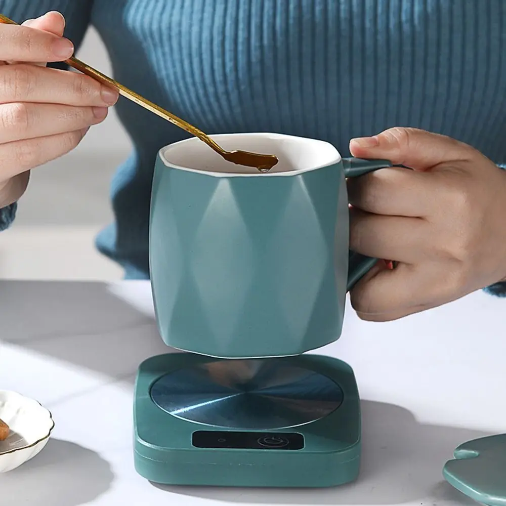 

Touch Screen Switch Coffee Mug Cup Warmer Coaster Safely Use Portable Water Cup Heater USB Powered 45 Degree Heating