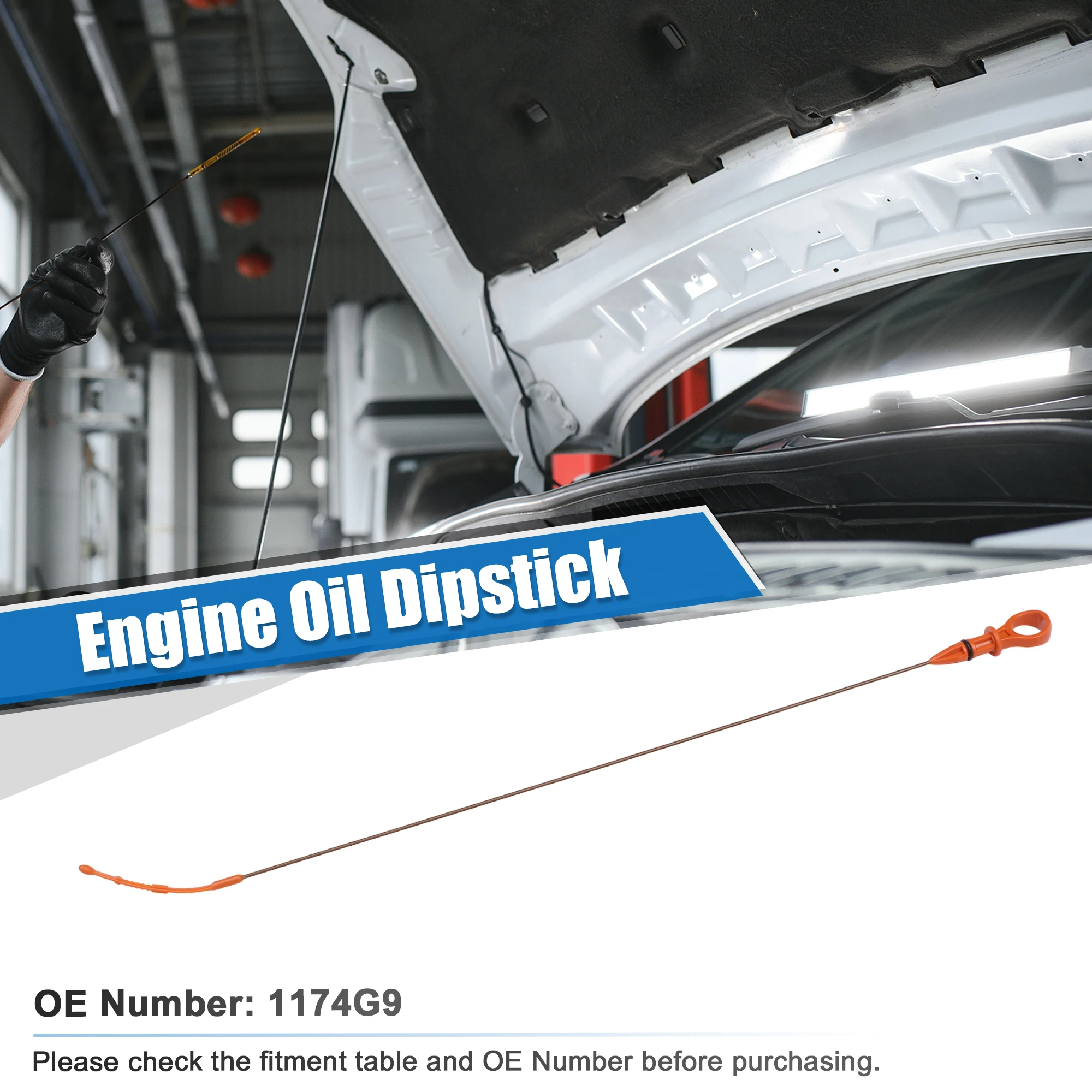 UXCELL Engine Oil Level Indicator Dipstick for Peugeot 308 2.0 HDI No.1174G9 Orange