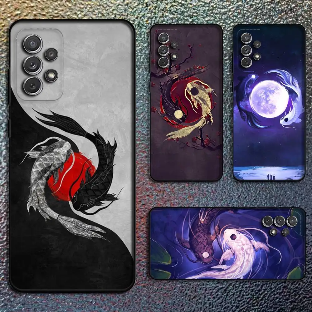 

Koi Fish Yin Yang Phone Case For Samsung S25,S24,S21,S22,S23,S30,Ultra,S20,Plus,Fe,Lite,Note,10,9,5G Black Cover