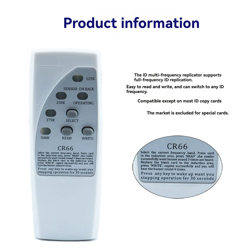 

FFYY-Handheld RFID Smart Chip Reader Writer+5200 Keychain 125Khz ID Copier Duplicator ID Tags Programmer For T5577 For EM4305
