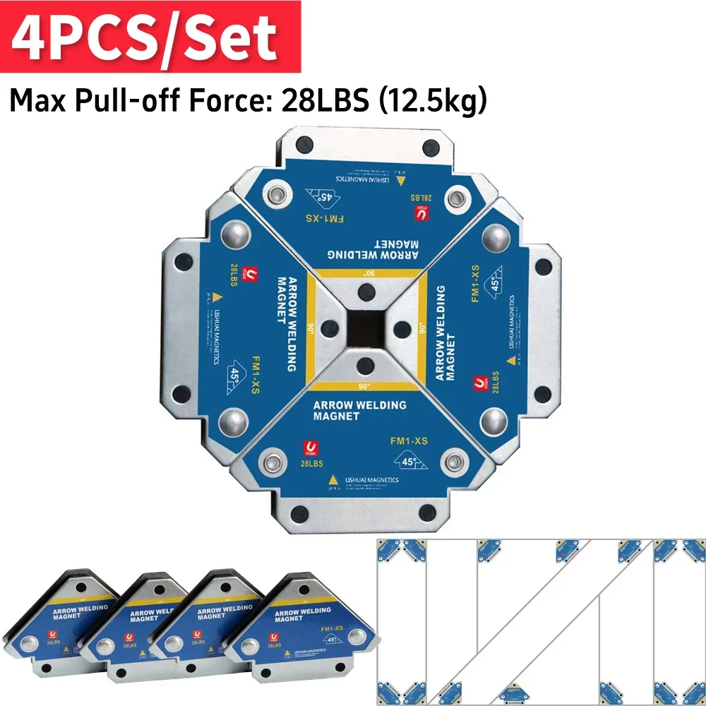

4 шт. магнитных фиксаторов для сварки 28 фунтов (45) ° 90 ° 135 ° Многофункциональный магнитный фиксатор-позиционер для сварки и пайки, вспомогательный локатор