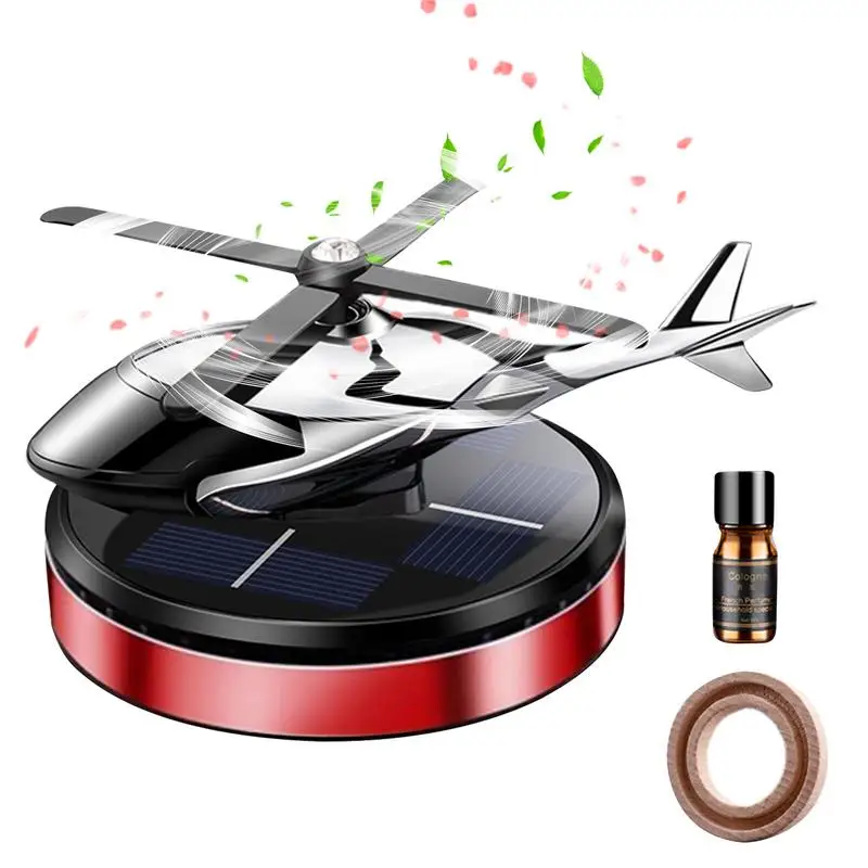 Rotating Solar Powered Car Aromatherapy Helicopter Car Aromatherapy Long Lasting Fragrance Natural Oil Diffuser For