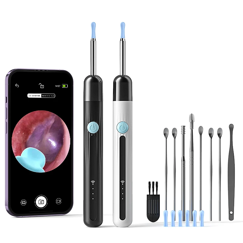 Visual Ear Camera WIFI Ear Pick Ear Cleaning Kit Portable Digital Ear Wax Removal Tool HD1080P 4.2MM With 6LEDs Ear Spoon Case