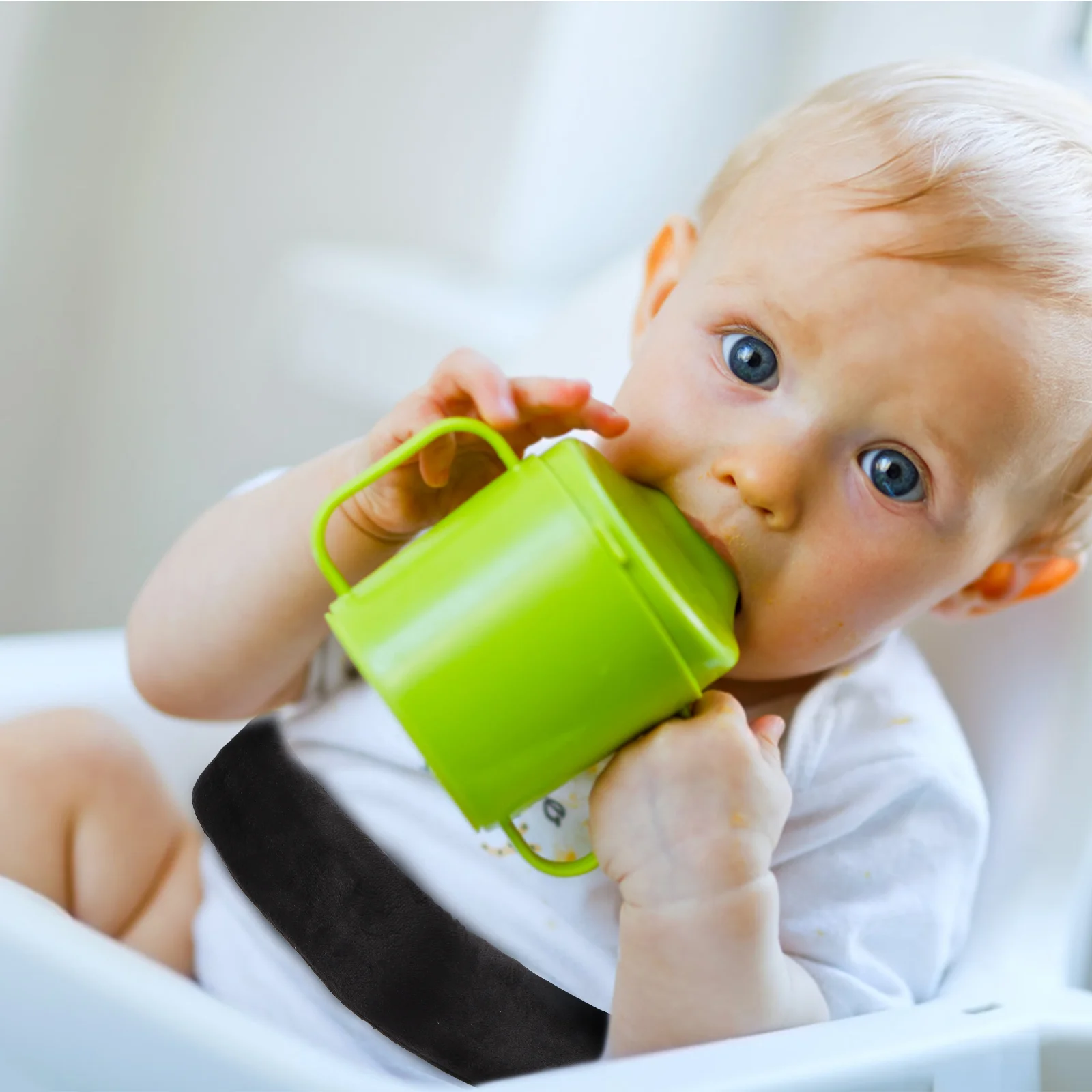 Sabuk pengaman kursi tinggi bayi, sabuk keamanan bayi hitam, perlindungan aman portabel, tali Universal untuk balita