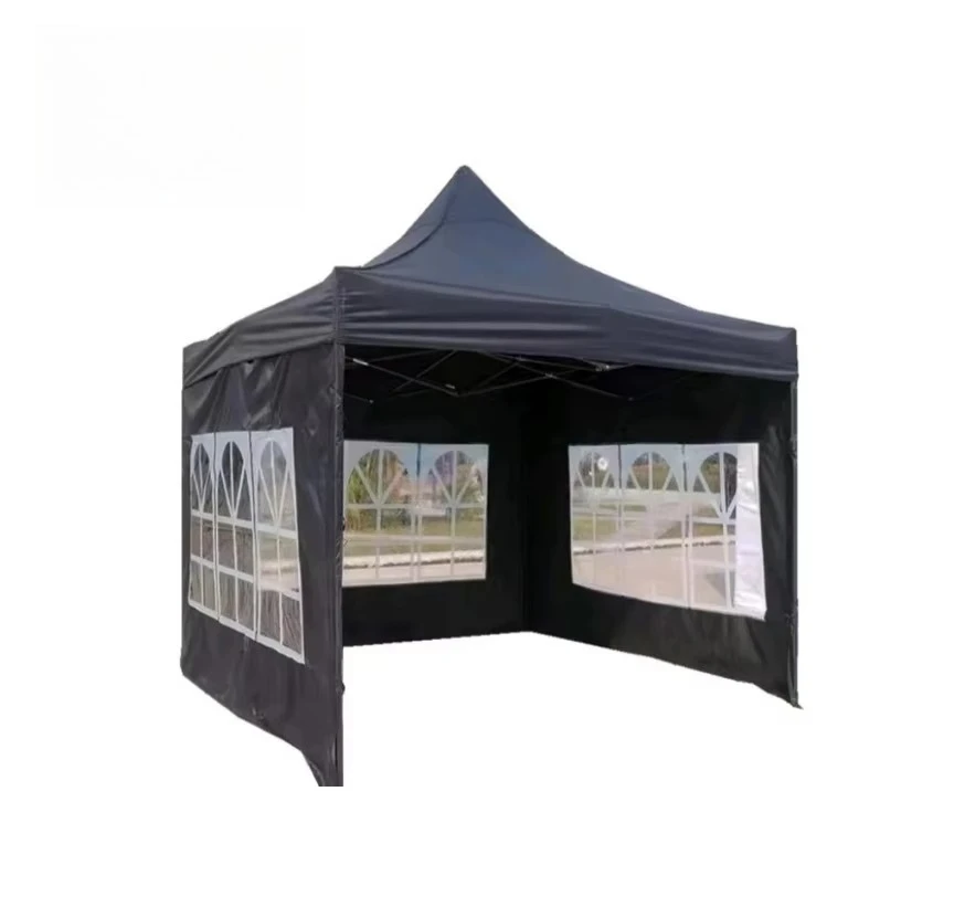 

High Quality Oxford Cloth Window Sidewall Instant Folding Shelter With 3 Roman Windows Outdoor Trade Show Tent