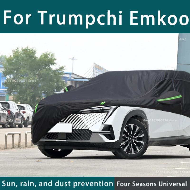 

For Trumpchi Emkoo 210T Full Car Covers Outdoor Uv Sun Protection Dust Rain Snow Protective Anti-hail Car Cover Auto Black Cover