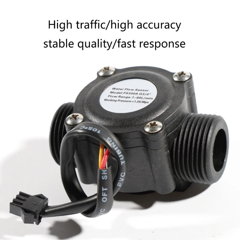 ipiip 3/4 ''ホール効果液体水流センサー流量計カウンターメーター水流センサー 3.5V-24V 2-60L/分