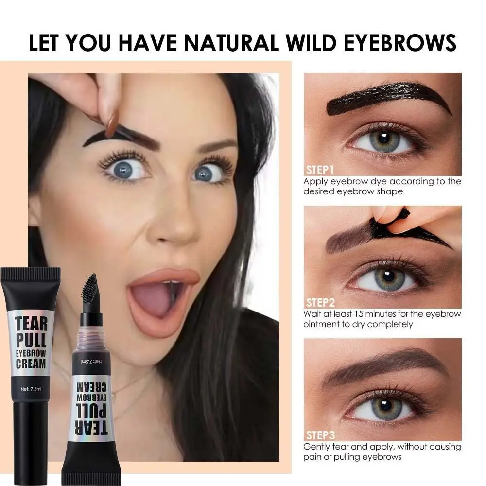 

Long Lasting Peel-off Eyebrow Cream Makeup Oil Tear-off Brow Gel Water-resistant Quick Drying Eyebrow Cosmetics Women