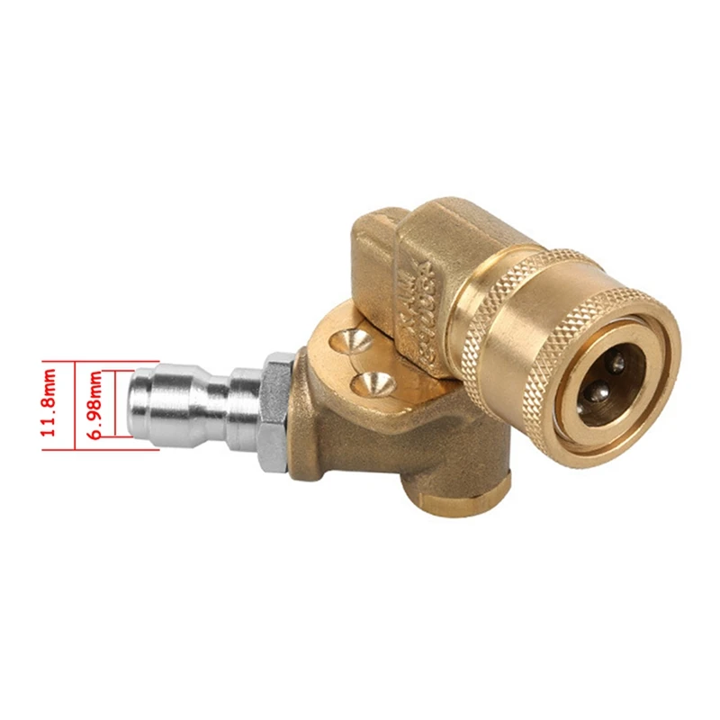 Pivoting Coupler W/1/4Inch Quick Connection Attachment Gutter Cleaning Adaptor For High Pressure Washer 180 Degree