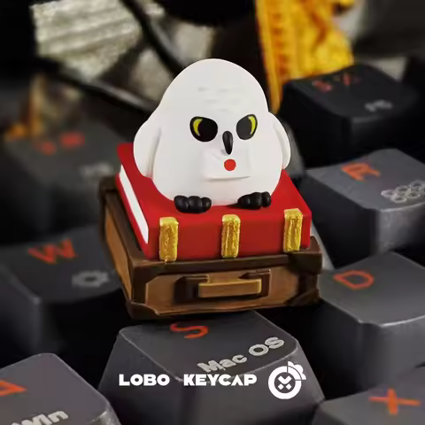 Hedwig Bubo Scandiacus Artisan Keycap Resin Custom Handmade Keyboard Cap Anime Cute KeyCap for Mechanical Keyboard Accessories