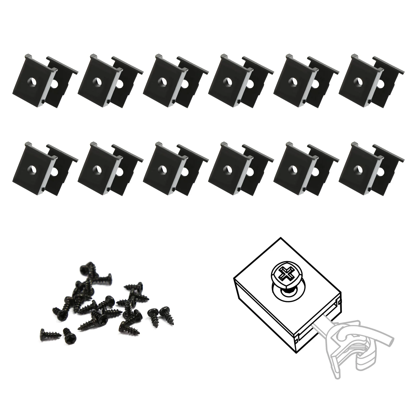 Evemodel 12pcs HO Scale 1:87 17mm E-Z Mate Magnetic Knuckle Couplers with Box Lid Pocket Cover with Screws HP0887M