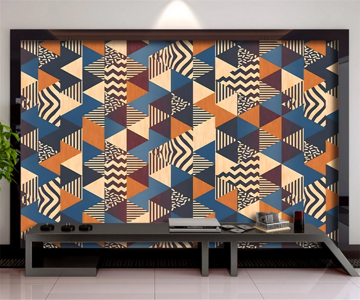 Customized wallpaper Nordic modern geometric color photo mural living room sofa TV background wall decoration wallpaper