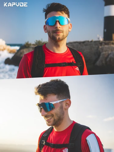 Imagen 2 del producto Kapvoe gafas de sol deportivas gafas de ciclismo para hombres MTB bicicleta de carretera gafas de ciclo UV400 caza conducción 2025 senderismo