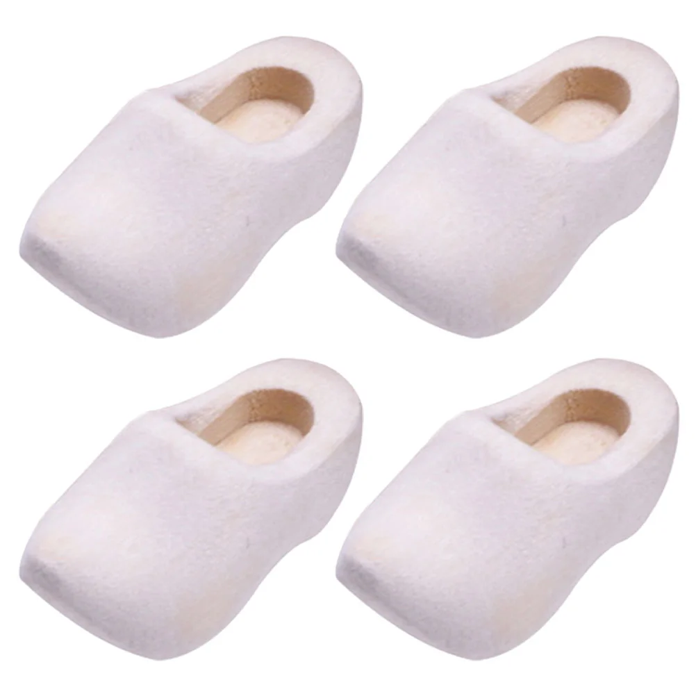 2 Pairs Clogs Mini Decorative Klompen House Adornment Handmade Kids Graffiti Painting Toy Accessories Crafts