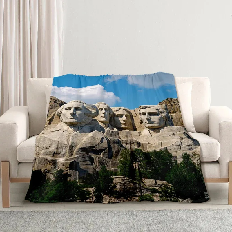 

UJF03Classic Elements Of Mount Rushmore Featured In This Blanket A Great Addition To Home Decor And A Memorable Keepsake5Ln&