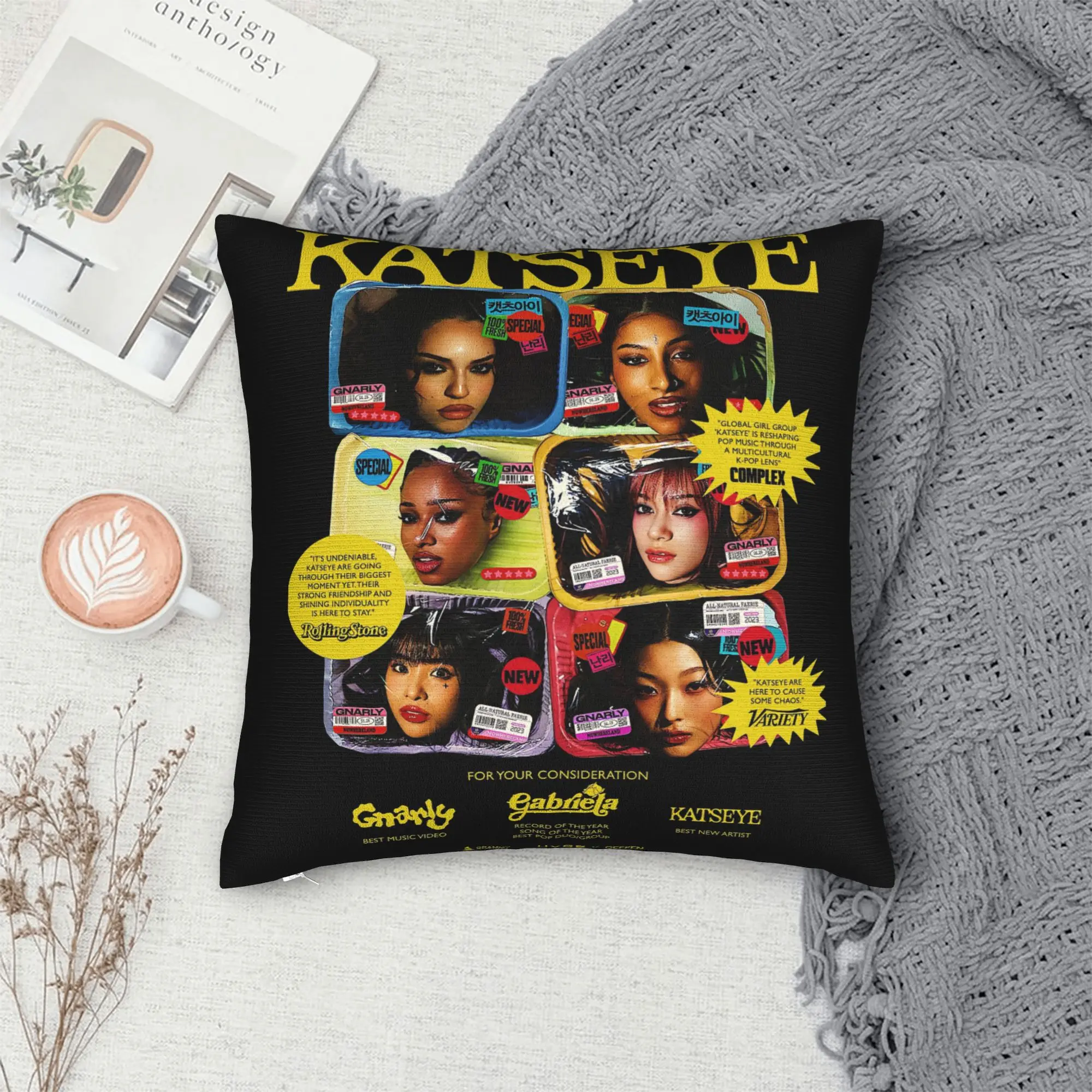 Pillow Case Katseye Comfy Pillow Cover Kawaii Pillowcases For Sofa Home Decor