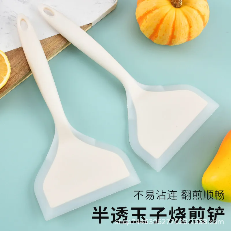 Large Tamako Shovel, Fishtail Spatula, Silicone Spatula, Integrated Translucent Baking Kitchen, Household Pancake Spatula