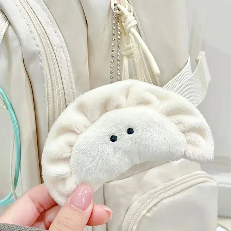 New Cute Dumpling Keychains for Bag Pendant Creative Izakaya Food Plush Keychains Wholesale Stuffed Dumpling Doll Funny Keyrings