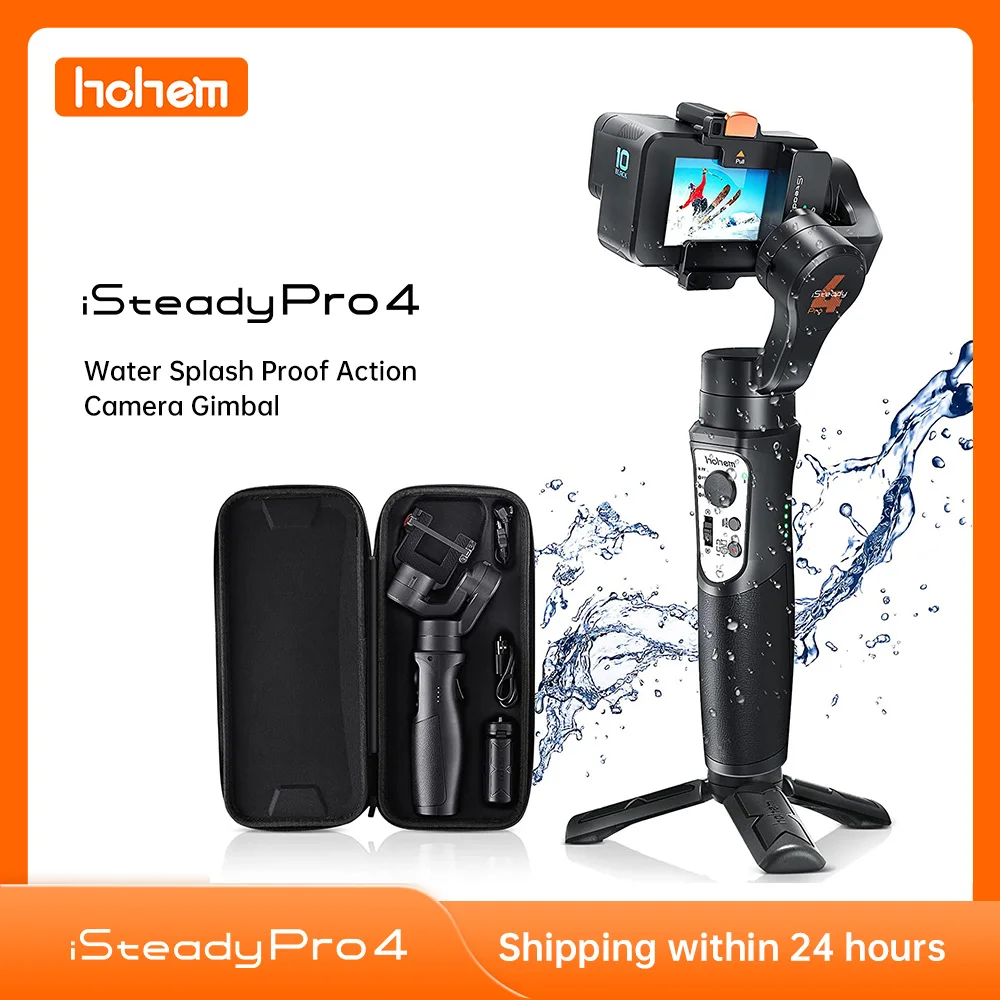 

Hohem ISteady Pro 4 Selfie Gimbal for GoPro 11/10/9/8/7/6/5 DJI OSMO Insta360 One R Action Camera 3-Axis Handheld Stabilizer