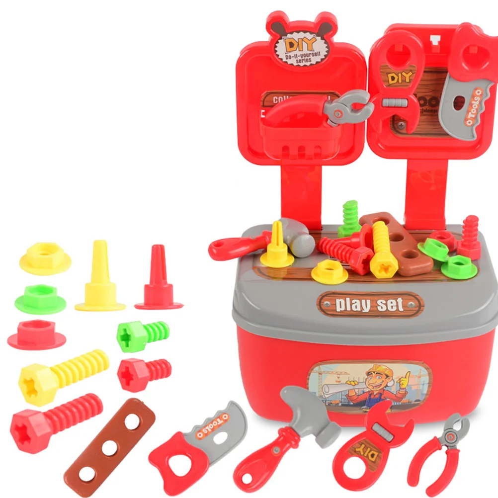 22 stücke kinder Spielen Haus Toolbox Spielzeug Tragbare Toolbox Set Pretend Spielen Reparatur Tools Kit Demontage Reparatur und Wartung Zu