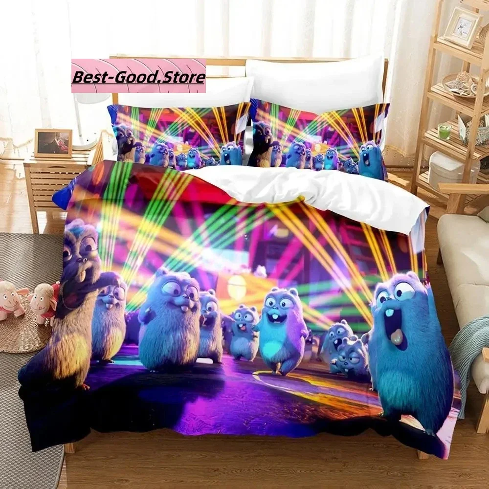 Grizzy and The Lemmings Bedding Set Single Twin Full Queen King Size Bed Set Aldult Kid Bedroom Sheet set 3D Print Cartoon