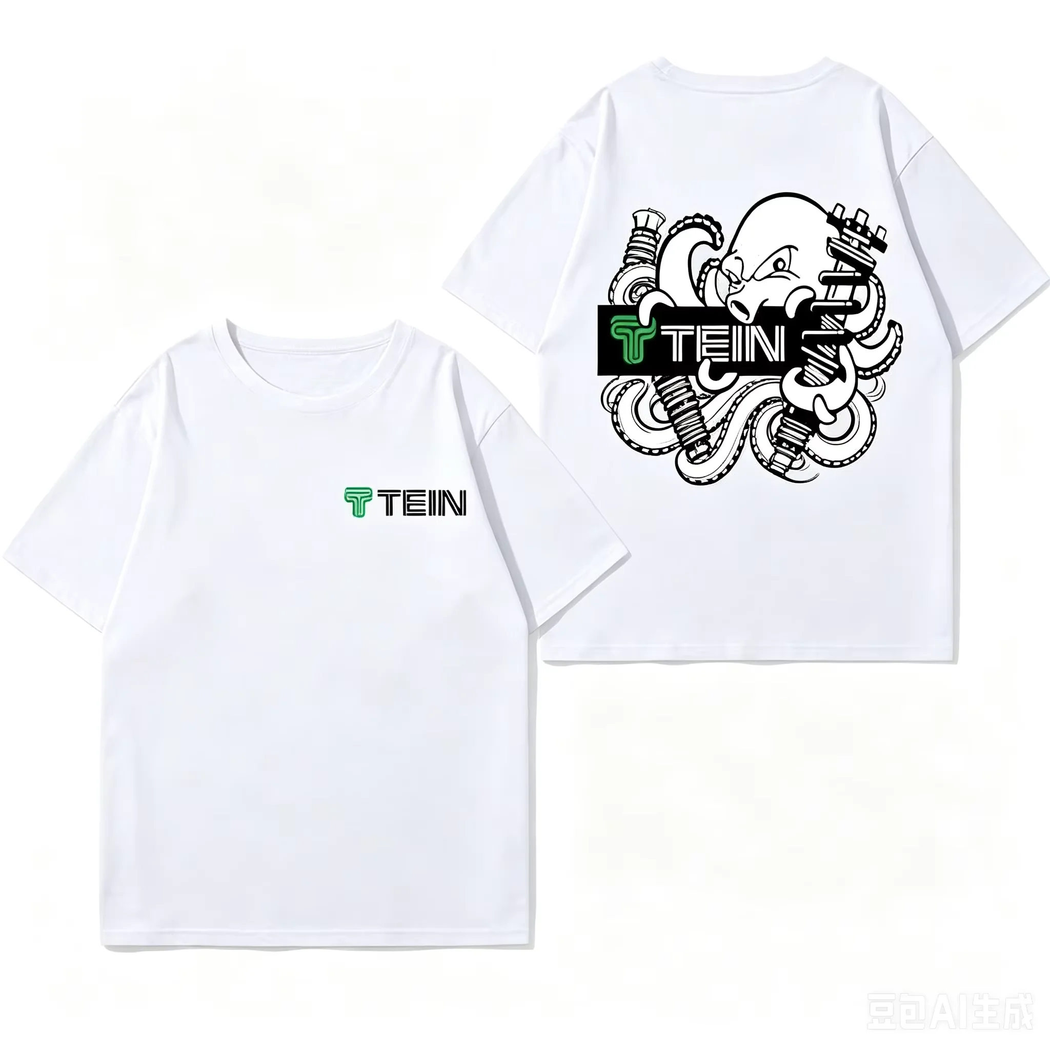 2026 Trend Cotton Short Sleeve T-shirt TEIN Shock Absorber Modified Car Theme Print For Motorcycle Friends Club  Casual Top
