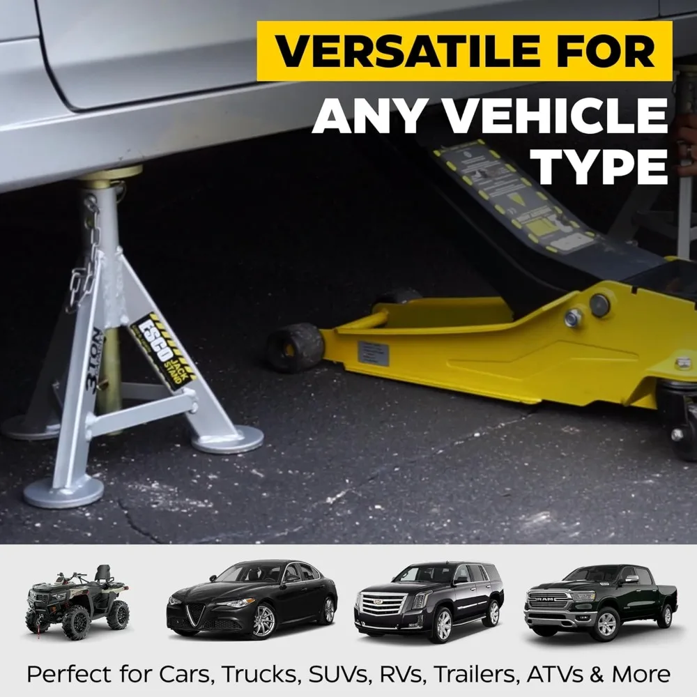 견고한 3톤 용량의 잭 스탠드, 한 쌍, 신뢰할 수 있는 차량 지지 및 유지보수용