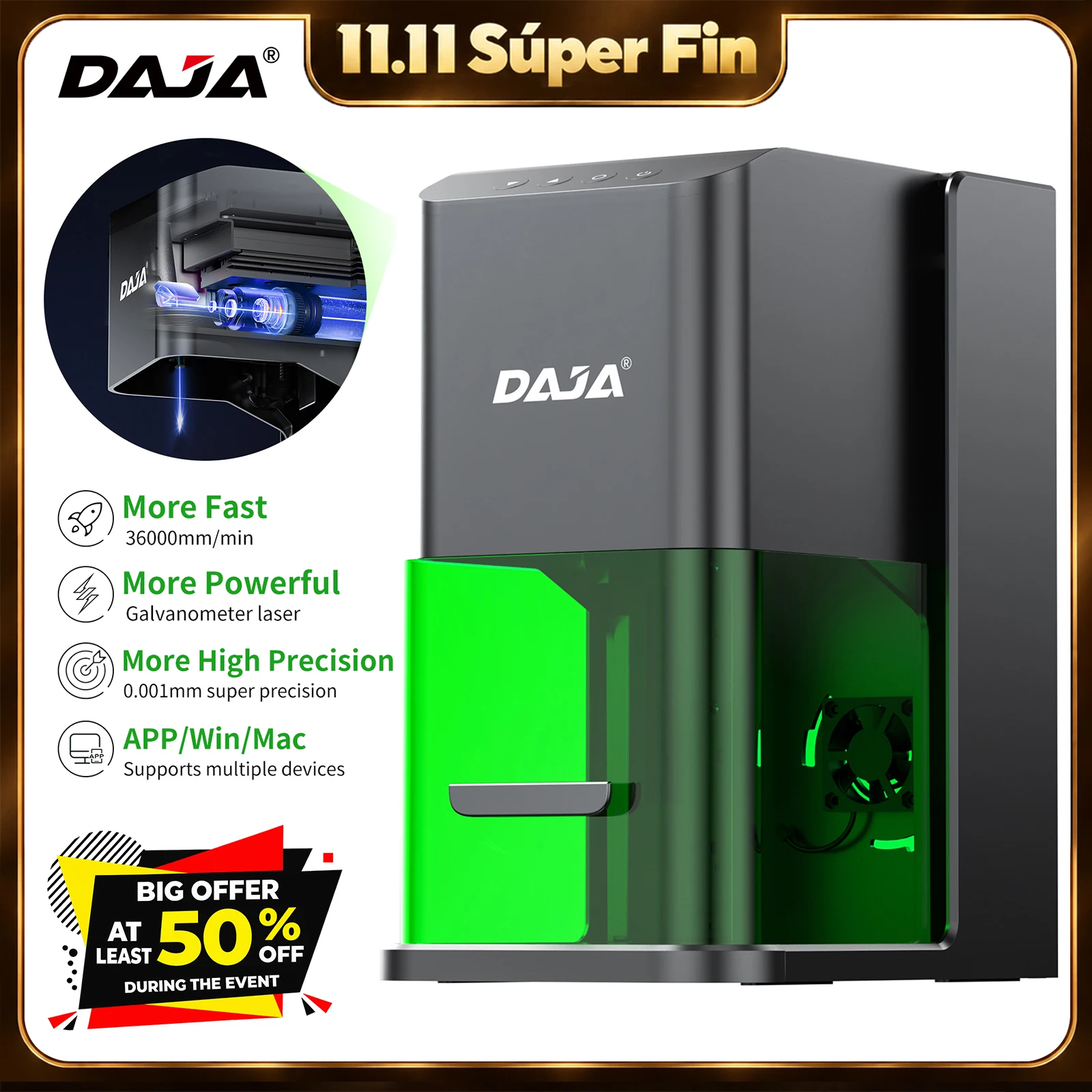 Industrial Laser Engraver - DAJA C1 Ultra Laserowa Grawerka Galwanometrowa,