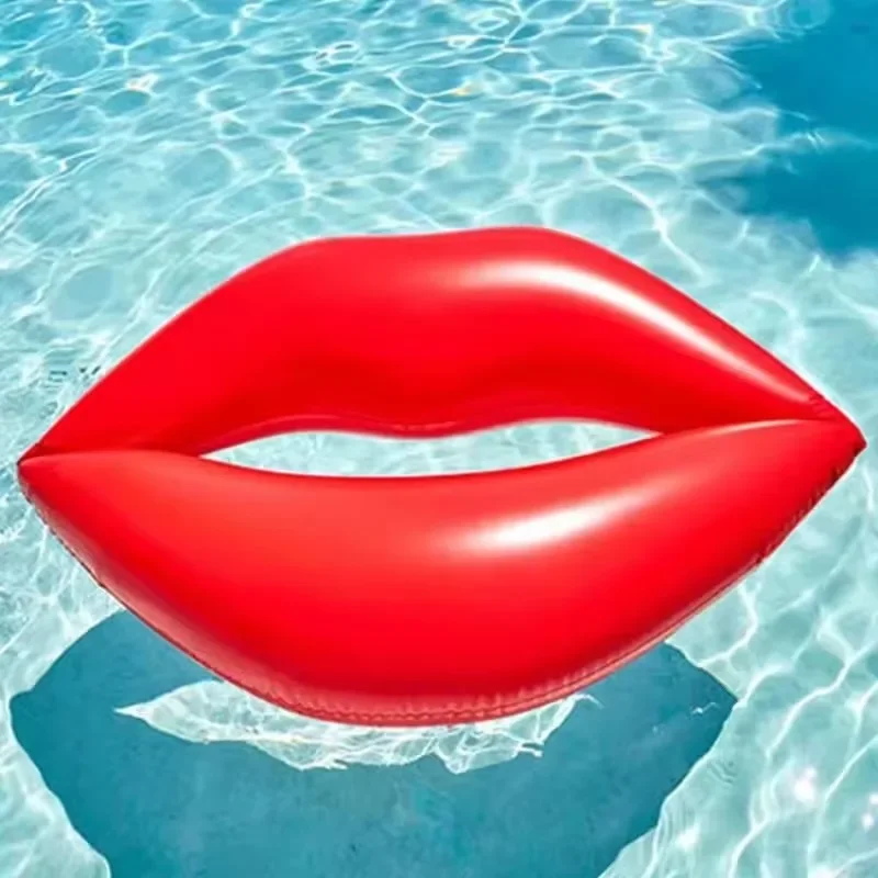 Outdoor Water Sports InflatableToy Summer Pool Beach Red Lips Shape Swimming Lounge Chair Water Playing Inflatable Floating Toys