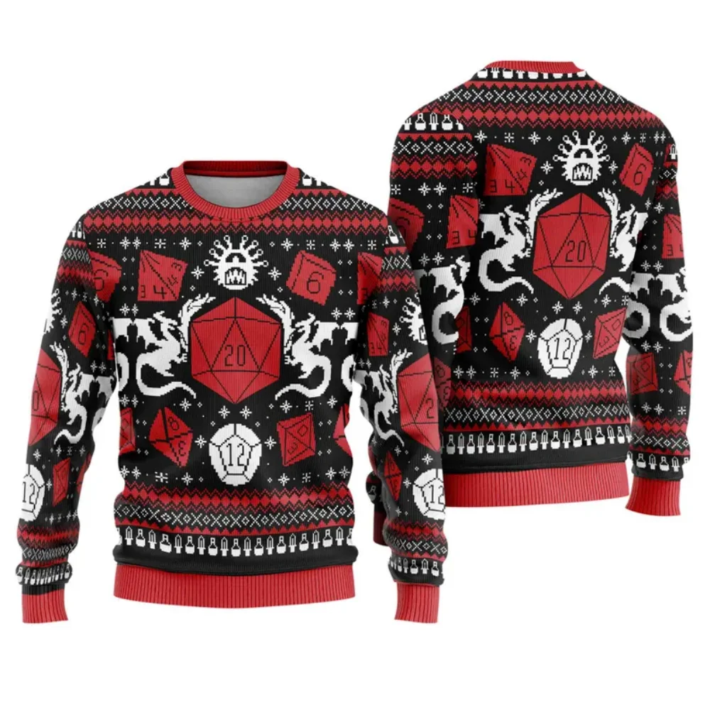 New Ugly Christmas sweater spring fall men's and women's 3D printed vintage pullover top fashion couple crewneck kids sweats