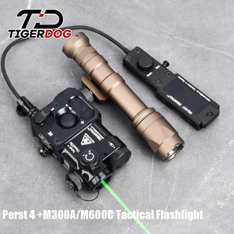 

Perst 4 Zenitco Pointer Laser + M300A M600C Tactical Flashlight Knob Control Aluminum Airsoft Equipment Aiming For Hunting Sight