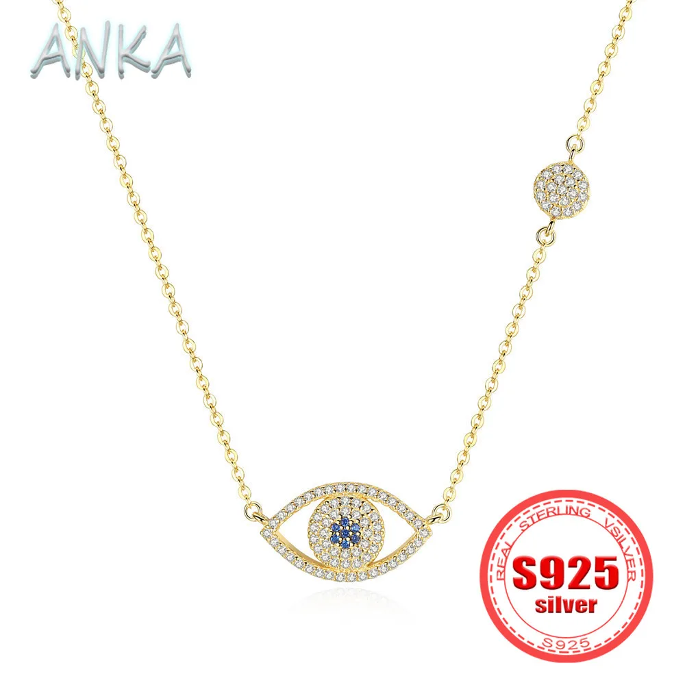 

ANKA NEW S925 Sterling Silver Necklace Devil's Eye Necklace Cubic Zircon Necklace Simple Fashion jewelry