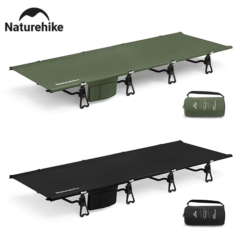 Naturehike Campingliege, Outdoor-Klappbett, für Wanderungen und Übernachtungen, leicht, robust, schnelle Aufstellung, verbreiterte Liegefläche, Einzelbetten