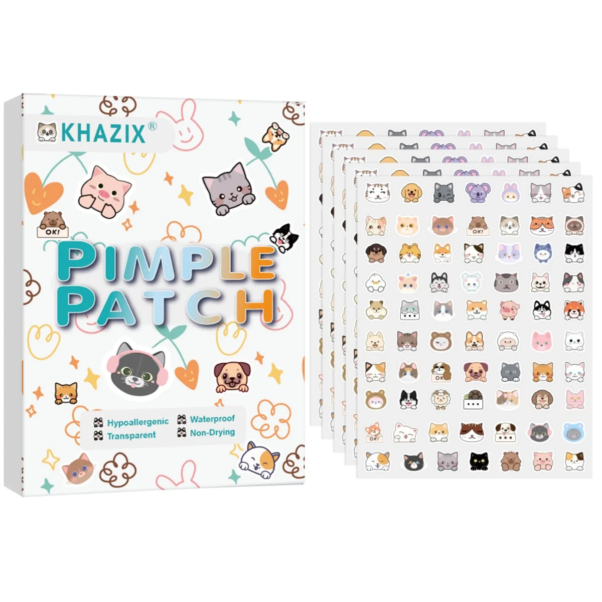 70 قطعة من رقعة حب الشباب الكرتونية، رقعة حب الشباب كونسيلر الوجه اللطيفة على شكل قطة، آمنة وغير سامة ولطيفة وغير مزعجة. #1