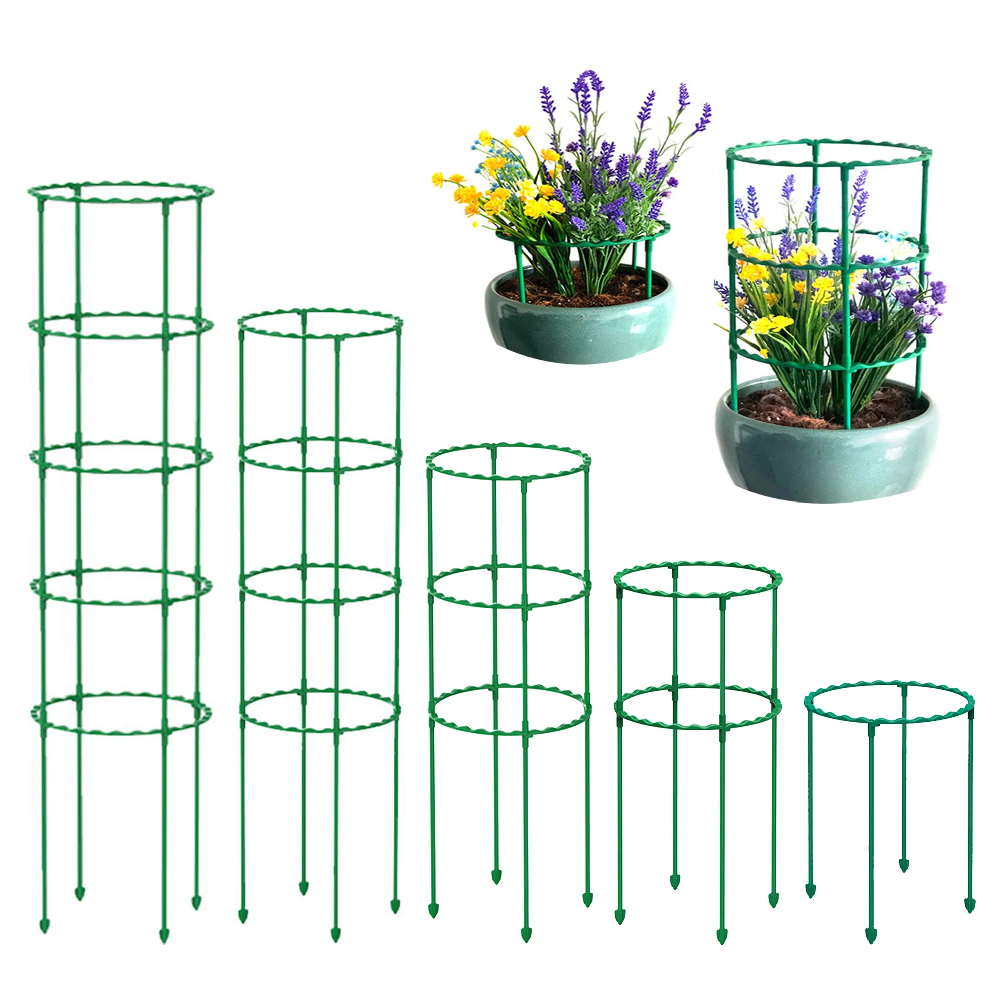 1Pc Climbing Vine Rack Plant Potted Support Frame Plastic Coated Steel Flower Vegetables Decorative Plant Trellis Bracket Tools