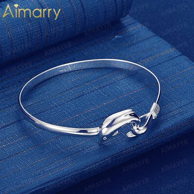 925 Sterling Silver Three-dimensional Dolphin Bracelet for Women's Parties Banquets Weddings High-quality Fashion Jewelry